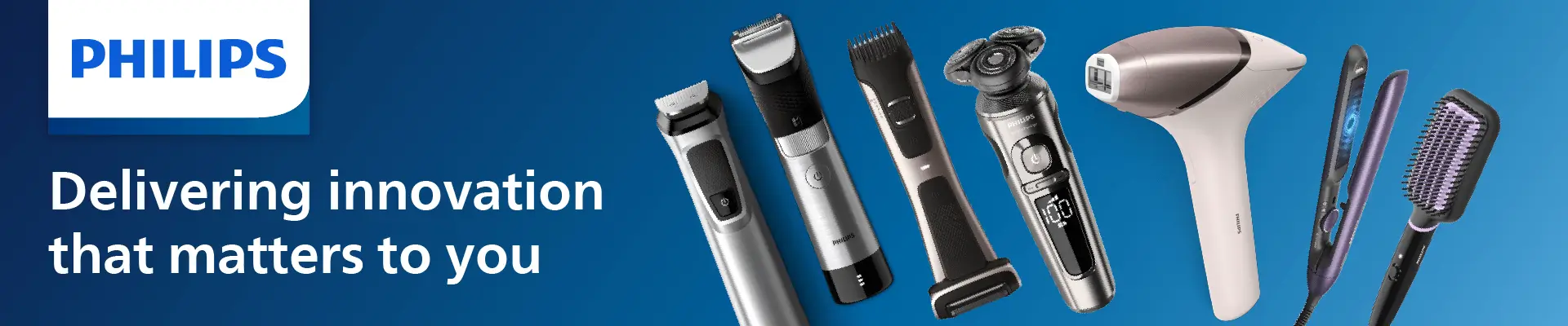 Philips personal care products including shavers, hair dryers, and grooming tools available in UAE