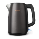 Philips 5000 Series Kettle HD9352/31 on a kitchen countertop, showcasing its elegant design and quick boiling capabilities with a smooth, modern finish.