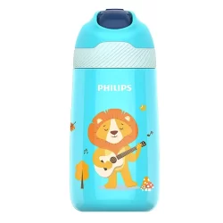PHILIPS AWP2652BL/56 - Straw Thermos Water Bottle For Kids, Blue 350ML