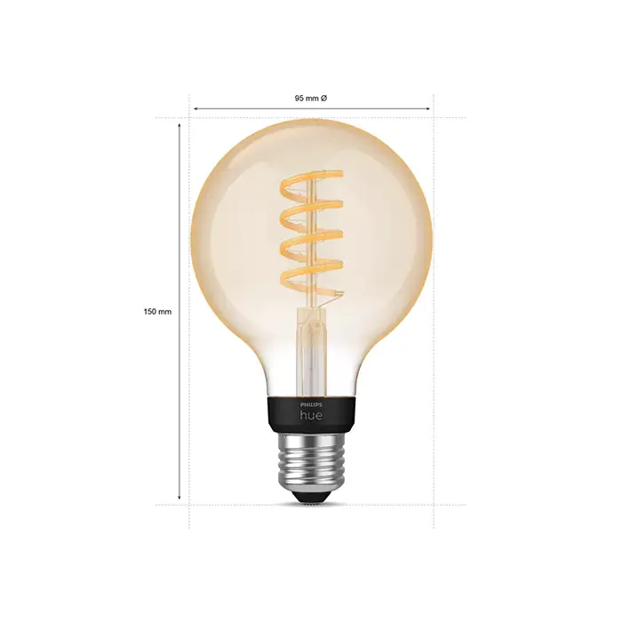 Philips Hue 929002477801 - White 7W Filament G93 E27 Bulb-2