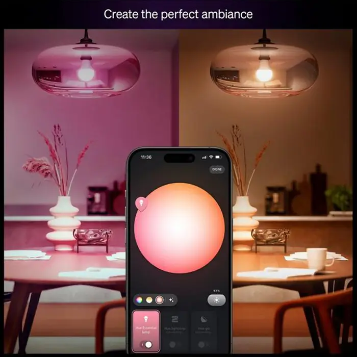 Philips Hue 929004235402 - White & Colour Ambiance Essential E27 8W LED Smart Bulb, Pack of 2-3