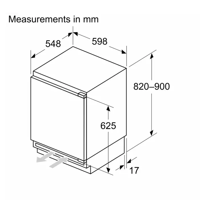 Siemens KU21RVFE0M - iQ300 Built-under Fridge 82x59.8CM, Flat Hinge -5