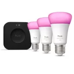 Philips Hue 929003853508 - Starter Kit, Bridge Pro + 3 E27 Smart Bulbs-1