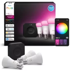 Philips Hue 929003853508 - Starter Kit: Bridge Pro + 3 E27 Smart Bulbs