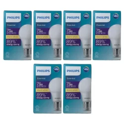 Philips 929002298907 - Essential LED Bulb 7W E27 3000K,Warm White, 6 PCS Pack