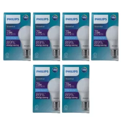 Philips 929002299107 - Essential LED Bulb 7W E27 6500K, Cool Day Light - 6 PCS Pack